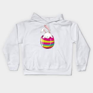 Happy Easter day with Bunny hiding Kids Hoodie